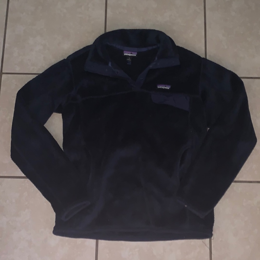 Patagonia Womens Re-Tool Snap-T Fleece Pullover Navy Blue X-Dye